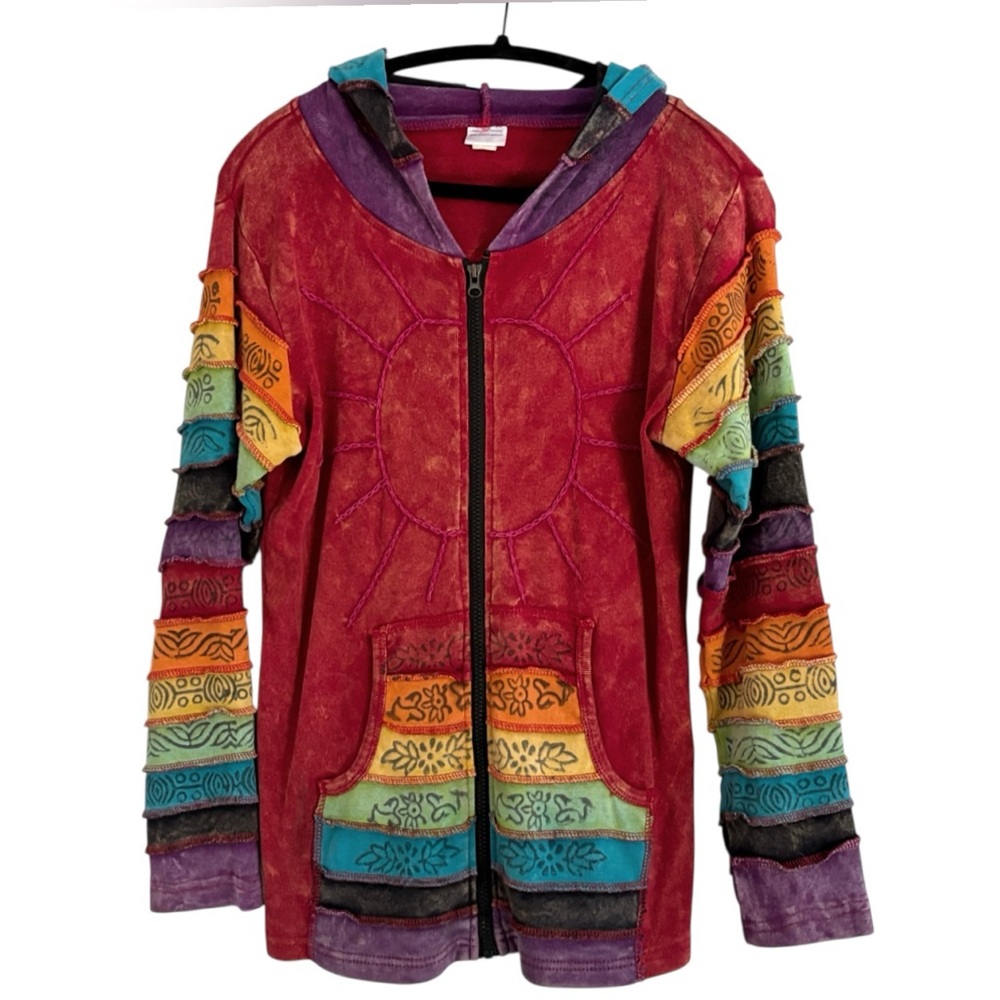 Woman’s Colorful Rainbow Cotton Sweatshirt Medium